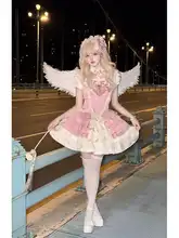 ピンクの魔法少女ブラウスとスカート【ロリータ・ふんわりデザイン】（セットアップ対応）