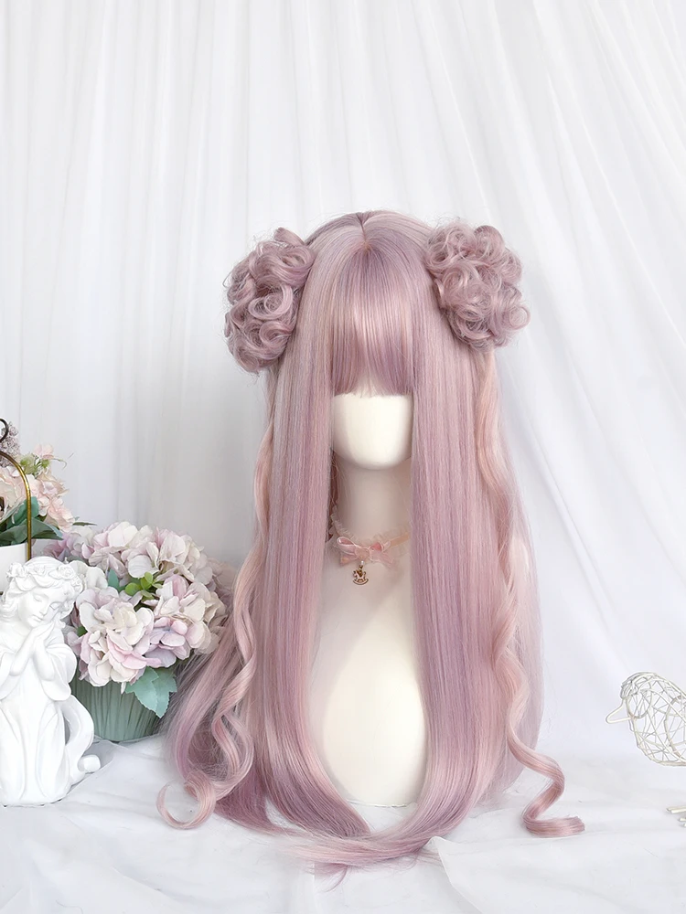 多色原宿スタイルロリータ風花髪型ウィッグ：ゆるふわポニーテールとカーリーヘアのスタイル選定ガイド