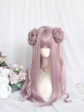 多色 原宿スタイル ロリータ風 花髪型ウィッグ【黒色・クリップ付き・ヘアアクセサリー】