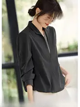 ストライプ切り替えデザインシャツ【レディース・コットン・春夏用】（セットアップ対応）