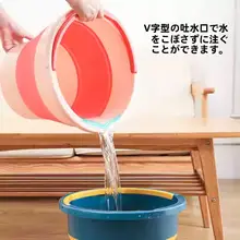折りたたみ式水桶【アウトドア・釣り用・プラスチック製・携帯便利】