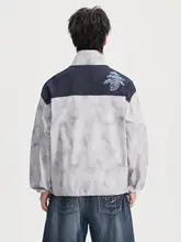 軽量デニムパッチworkジャケット【春季新作・常緑松・老鷹デザイン】