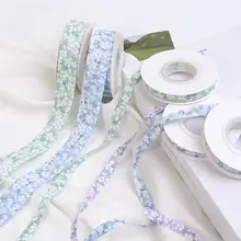 小花柄リボン付きフラワーブーケラッピング【DIY手作り用・鮮花・バタフライ結び】
