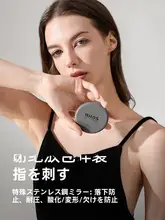 RHOS ミニ化粧鏡【携帯用・スタンド付き・レザー・ステンレス製】
