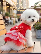 春夏用犬服【赤いプリンセスデザイン・ふんわりスカート・小型犬用】