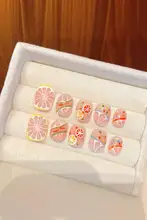 夏のレモンデザイン ネイルチップ【手作り・爽やかで可愛い・取り外し可能】