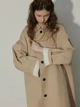 relez シングルボタン中長丈トレンチコート【春用・ルーズフィット・ファッション】