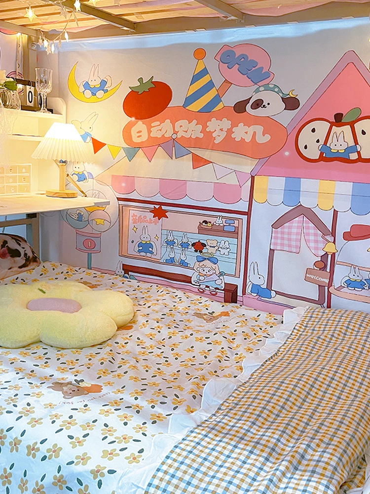 かわいいキャラクターの壁掛け布：自動夢販売機デザインとマジックテープ式のインテリア適用