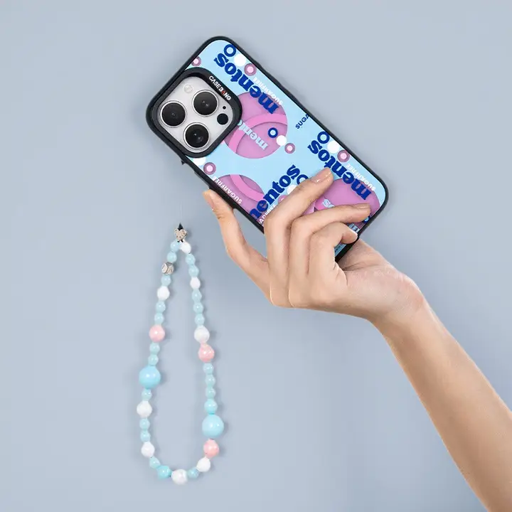 CASEBANG ポイント柄スマートフォン用腕ひも【粉色・ショートストラップ・携帯電話アクセサリー】