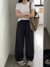 快適で軽やか！大きいサイズの薄手ストレートパンツ【ウエストゴム・カジュアル・九分丈】（セットアップ対応）