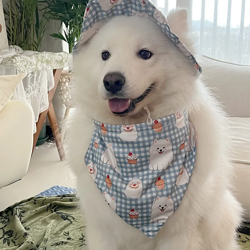 キャンプ犬用の三角巾と帽子セット：デザインと機能性を兼ね備えた保護グッズ