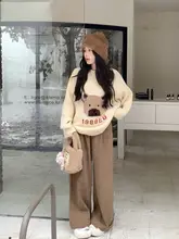 小熊柄ニットセーター【秋冬用・優雅なデザイン・ゆったりシルエット】（セットアップ対応）