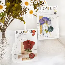 ドライフラワー風 防水透明ステッカー【DIYアルバム・手帳デコレーション用・植物ラベル】