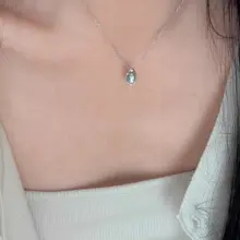 水滴型ペンダントの海藍宝石ネックレス【女性用・洗練されたデザイン・鎖骨にフィット】