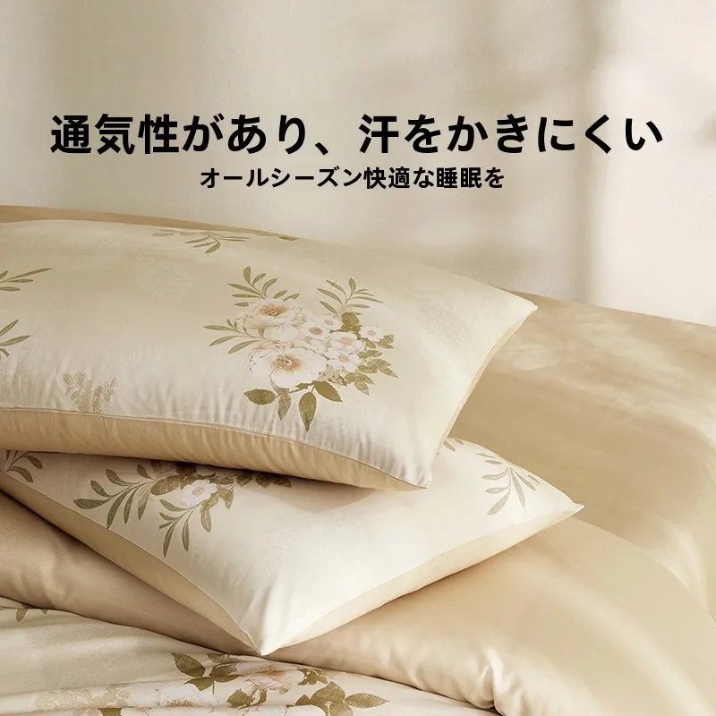 高密度コットン製マットレスカバーシングル：小清新花柄デザインと四季通用の実用性