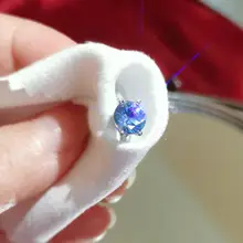 ブルーカーボンダイヤモンドリング【18k金コーティング・シンプル・エレガント】