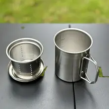 アウトドア用携帯304ステンレス製お茶マグ【登山・旅行・キャンプ用・折りたたみ可能】