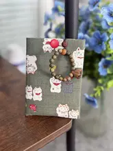 植物柄の布製カードケース【縦型・学生向け・証明書収納用】