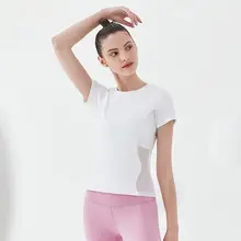 ヨガ用 半袖レディーストップス【メッシュパネルデザイン・春夏向け・軽やか】
