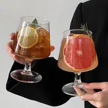 高脚フルーツティーカップ【ガラス製・ジュース・炭酸水・ブランデーカップ・冷飲用】