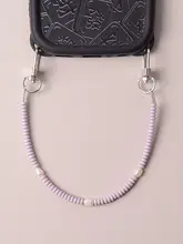 ファッションスマートフォン用ストラップ【淡い青紫・トルコ石・淡水パール・女性用・手首用】