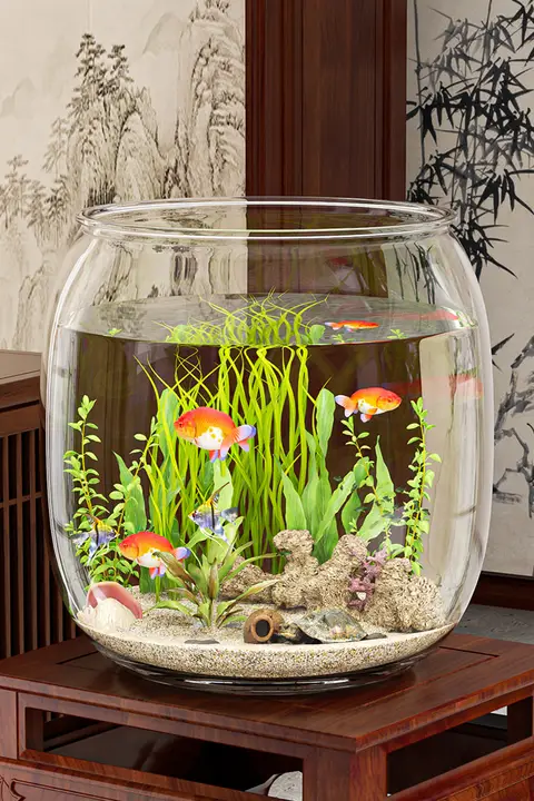 エコ水槽 擬似ガラス製 小型金魚水槽【透明デスクトップ用・一体成型】