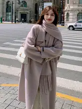 粉紫色　ダブルフェイスコート【冬用・ウール・温かみのあるデザイン・女性用】