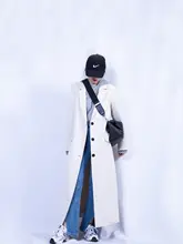 レディース ロングテーラードジャケット【ブラック・オーバー膝・アンクル丈】