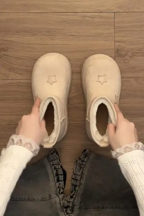 防滑デザインの厚底雪靴【レトロスタイル・暖かく快適】