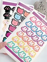 チェック柄の可愛いネイルシールセット【ポータブル封筒付き・キャラクター・3つ折りデザイン】