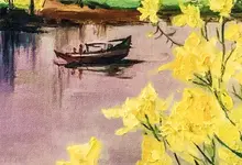 手描きの油彩画 ジョンナンの菜の花風景【リビング・玄関・書斎用の壁掛け装飾】