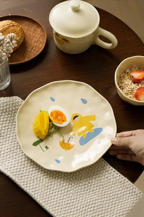 かわいい和風陶器の茶碗と箸【家庭用・ギフトボックス入り】