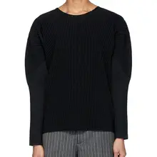 シンプルなデザイン！長袖ストレッチTシャツ【メンズ・ラウンドネック・ゆったりシルエット】