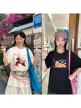 半袖Tシャツ ユニセックス クルーネック 金運アップ プリント ルーズ ストレート カジュアル 春夏 ブラック ホワイト 「WHYSTUDIO_」