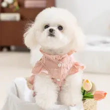 hipidog 小型犬用春夏用ペットドレス【薄手・プリンセススタイル・テディベア風】（セットアップ対応）