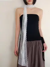 レトロなレースドットスカーフ【春夏用・首元装飾・ファッショナブル】