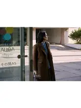 Jicouture 秋葉柄ウールコート【冬用・シングルブレスト・スリムフィット・レディース】
