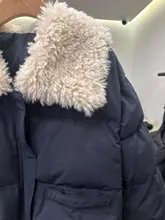 大毛皮付き白鹅绒ダウンジャケット【レディース・ゆったり・カジュアル・保温性】