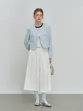 ブルーのファッションショートコート【カジュアルスタイル・おしゃれ・女性用】