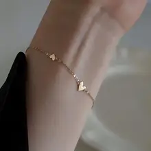 MINIハートブレスレット【１８Kゴールド・シンプルデザイン・女性向け】