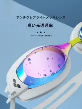 防水防曇の高精細近視用スイミングゴーグル【男女兼用・左右異なる度数対応】
