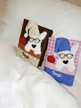 かわいい犬デザインのフワフワ手帳風ノート【手作り・温かみのある素材】