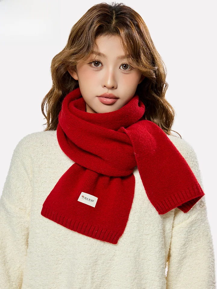 緑のニットスカーフ【秋冬用・保温・柔らか】