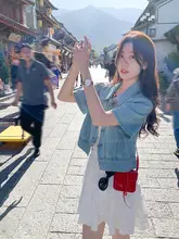 曾小咸 ブルーデニムシャツ【夏用・レトロ・ルーズフィット・短袖】