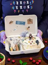 環境に優しい紙製DIYケーキボックス【小型・スイーツ包装用・二つ仕切り】