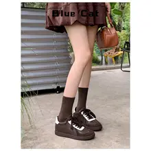 羊皮製 内増高デザイン スニーカー【カジュアル・女性用・平底・秋冬用】