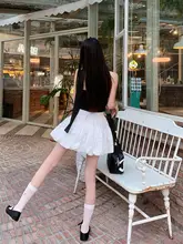 デザイン性のあるリボン付きフラワーバッドミニスカート【夏用・Aライン・スリム効果】