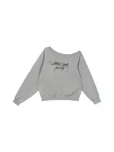 カノン レディース 斜め肩デザイン刺繍入りスウェットシャツ【春用・ゆったり・小柄対応】