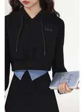 黒の学院風トップスとハイウエストスカート【女性用・シンプル・コーディネート可能】（セットアップ対応）