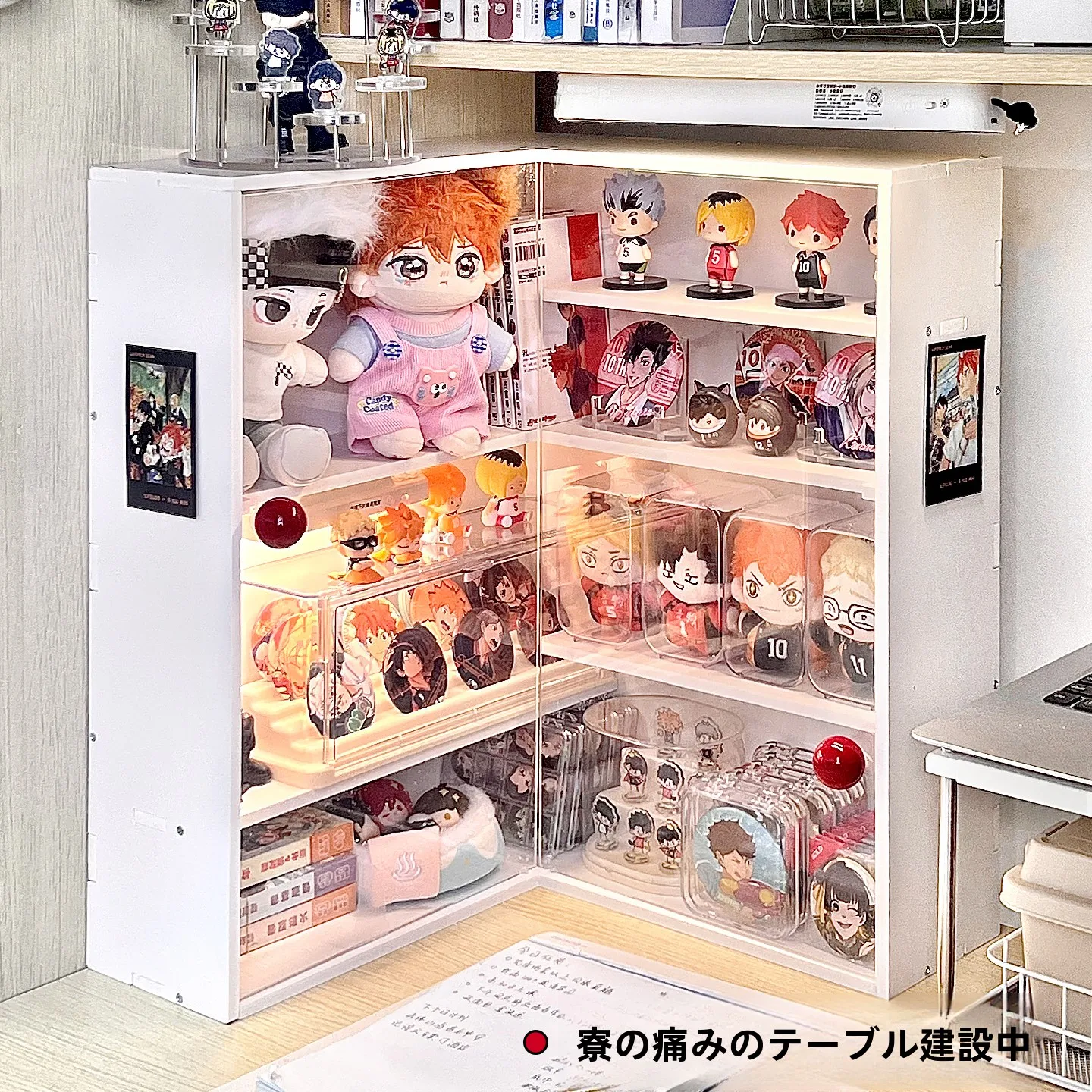 デスク周り収納に最適なミニコーナーキャビネ  ット【卓上収納・フィギュアディスプレイ用】